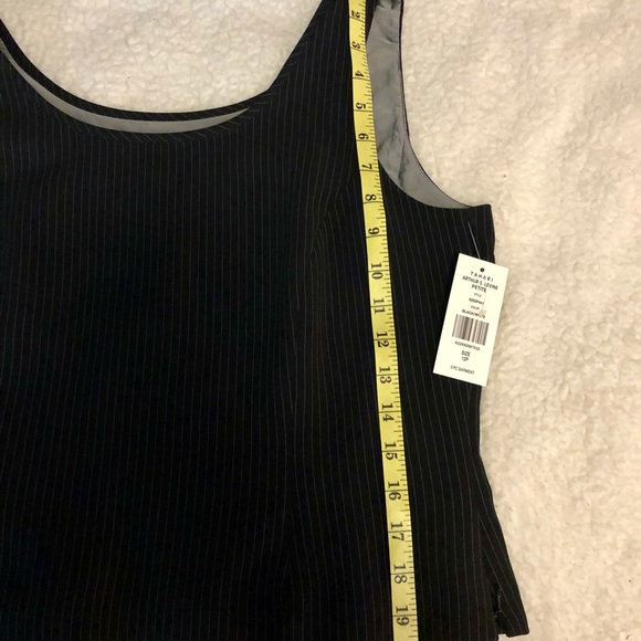 NWT Tahari 3 Piece Black/White Pinstripe Suit.  Jacket, Tank and Skirt 12P. - Picture 6 of 8